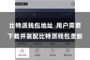 比特派钱包地址  用户需要下载并装配比特派钱包垄断