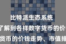 比特派生态系统  您不错了解到各样数字货币的价钱走势、市值排行